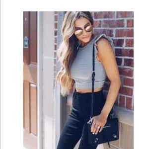 VICI Get in line ruffle crop top size M